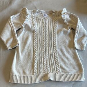 GAP - Long sleeve knit Cream Sweater Dress